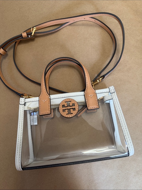 Tory Burch Handbags - BRAND NEW Tory Burch Clear Mini Satchel with Tan Trim